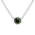 Collar con colgante de 18" con bisel solitario de diamante verde tratado de 1/5 ct en plata esterlina 925 (color verde, claridad I1-I2)