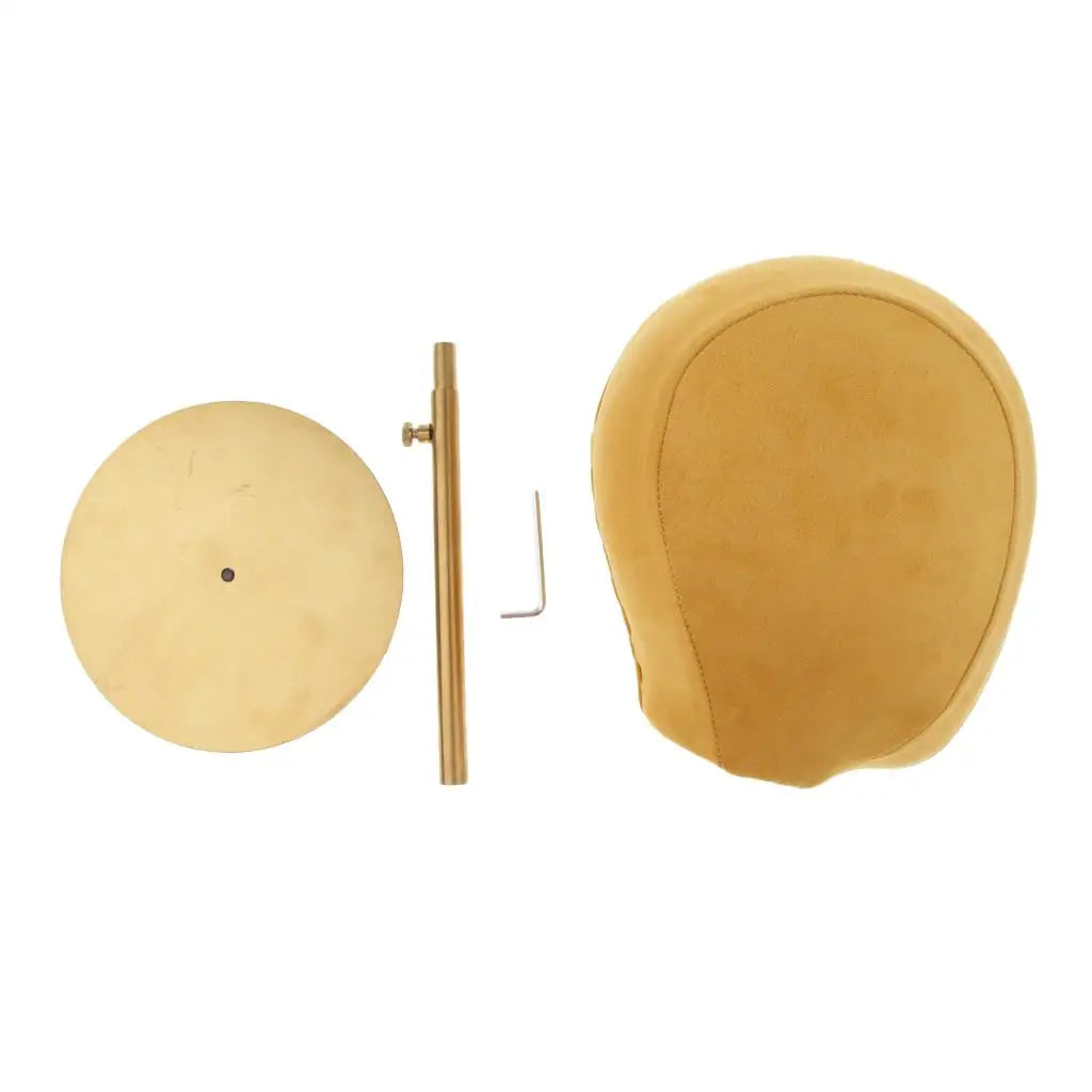 Premium 21'' Suede Cork Block Mannequin Head Wigs Display Stand Hat Glasses Cosmetology Model with Detachable Stand