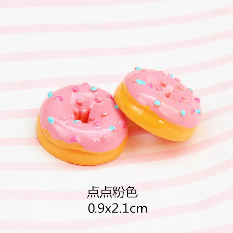 10Pcs/Set Cute Mini Candy Donut Doll Food Pretend Play Dollhouse Accessories Miniature Home Craft Decor Cake Kids Kitchen Toys