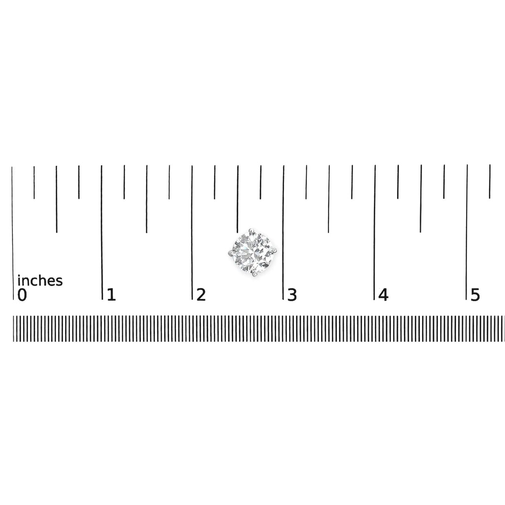 .925 Sterling Silver 1.0 Carat Round Brilliant Cut Lab Grown White Diamond 4-Prong Classic Solitaire Stud Earrings