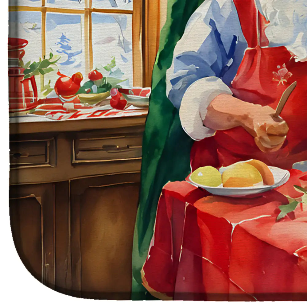 Esterilla para secar platos con galletas de Papá Noel