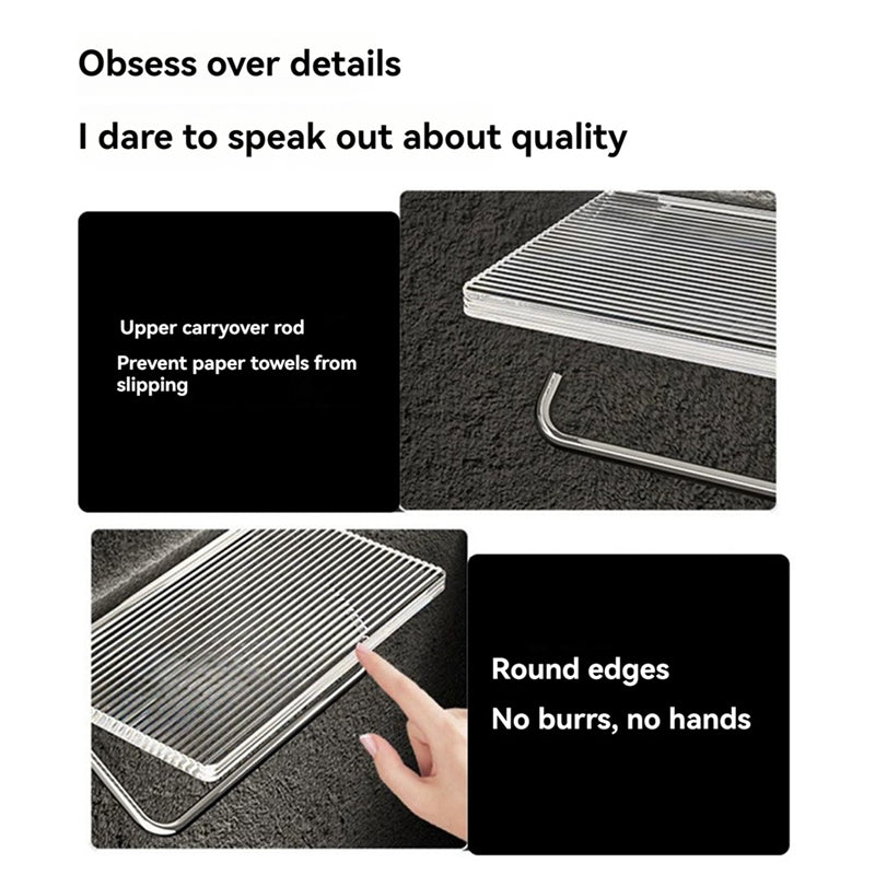 Toilet Paper Holder Wall Mounted Tissue Holder No-Punch Roll Holder Bathroom Accessories Silver