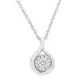 Collier avec pendentif en forme de goutte en argent sterling 925 avec diamant cultivé en laboratoire de 1/4 ct (couleur FG, clarté VS2-SI1)