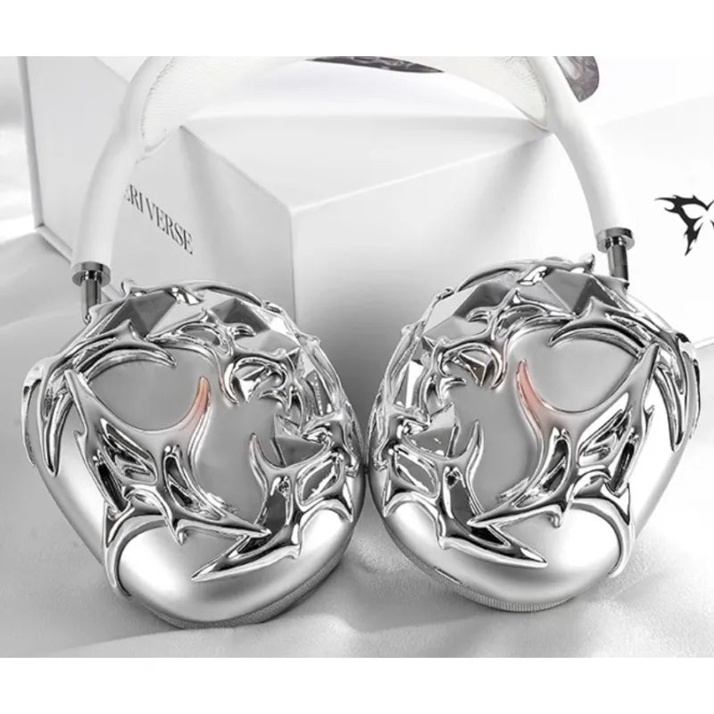 Funda para auriculares con líquido plateado