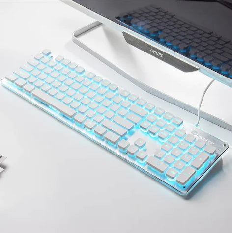 Teclado luminoso para juegos con cable USB: ideal para uso en el hogar y la oficina