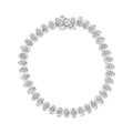 .925 Sterling Silver 1/10 Cttw Round Miracle-Set Diamond "S" Tennis Bracelet (I-J Color, I2-I3 Clarity) - 7.25"