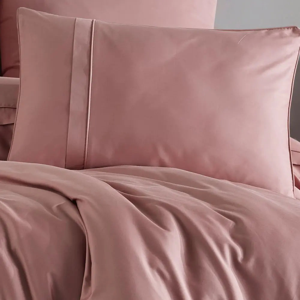 Juego de funda nórdica de satén de 300 hilos en tono polvoriento para cama doble de Hobby Plain