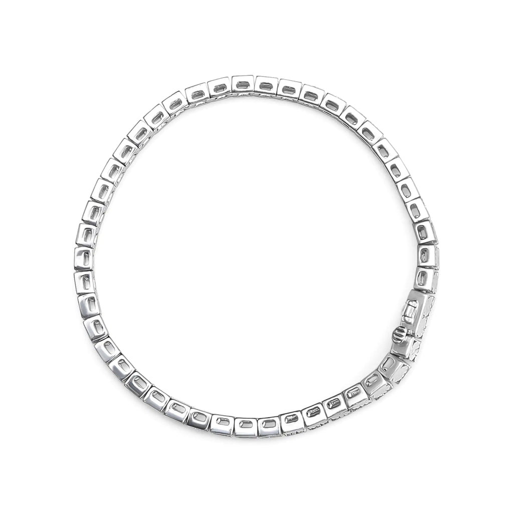 Bracelet de tennis en argent sterling 925 avec diamants et perles Miracle Set 1/4 ct, 7,25 po (couleur IJ, clarté I2-I3)