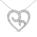 Collar con colgante de corazón de diamantes redondos de 1/4 ct en plata de ley 925 (HI, I1-I2)
