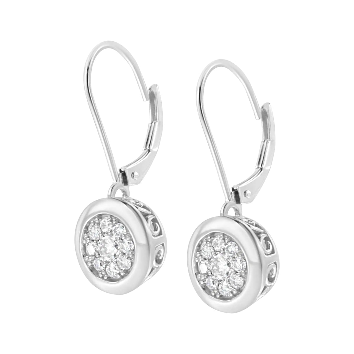Aros colgantes de diamantes cultivados en laboratorio de 3/4 ct en plata esterlina 925 (color FG, claridad VS2-SI1)