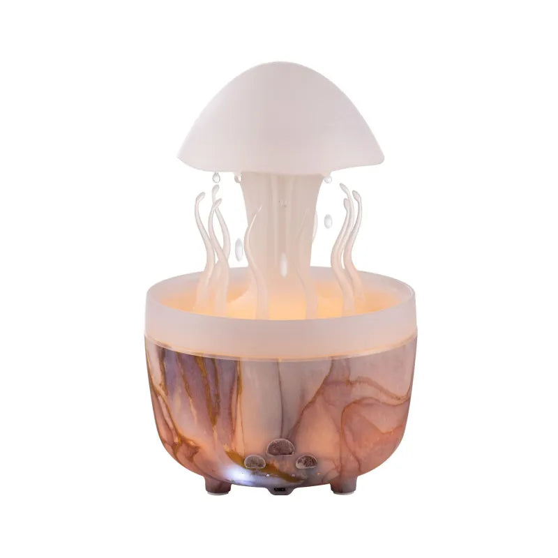 Difusor de aroma con forma de gota de agua giratoria, lámpara de noche colorida
