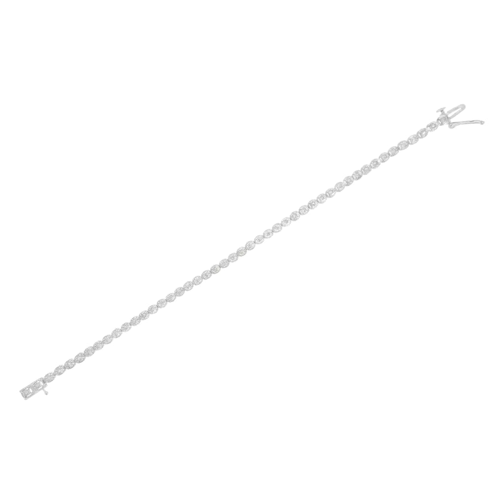 Bracelet tennis en argent sterling 925 1/2 ct avec diamants sertis miracle (IJ, I3) - 7,25