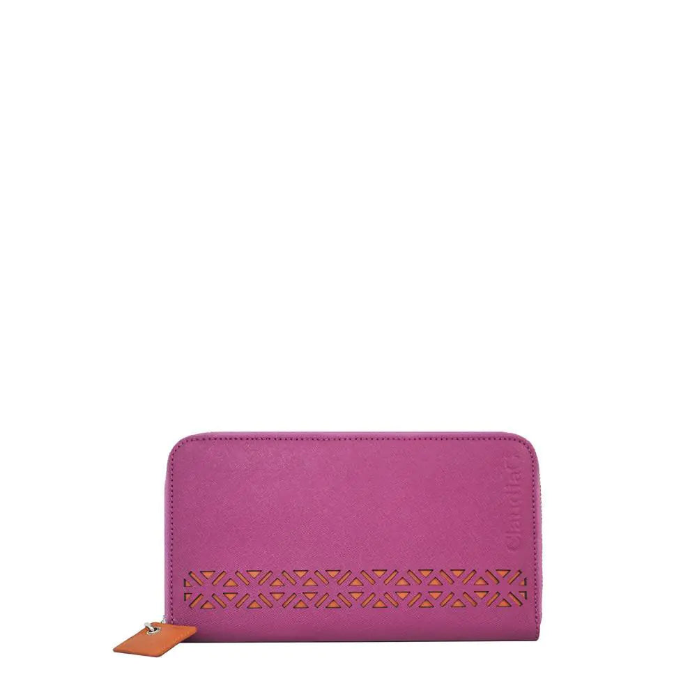 Cartera de piel Lotus - Sandía/Naranja