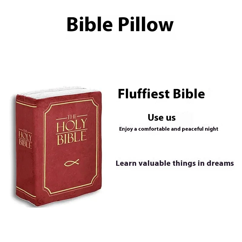 Almohada de peluche con la Biblia de Navidad