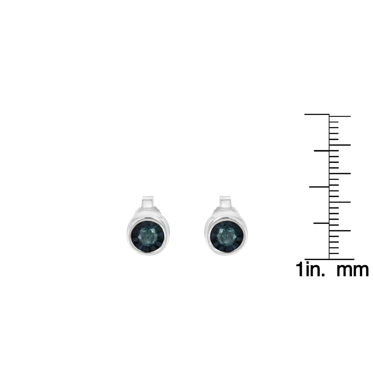 Aros con diamantes azules de talla brillante de 1/5 ct engastados en forma de milagro en plata de ley 925 (color elegante, claridad I2-I3)