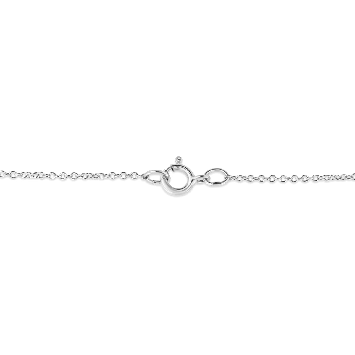Collar con colgante de corazón doble de 18" con detalles de diamantes engastados en puntas en plata de ley 925 (color IJ, claridad I1-I2)