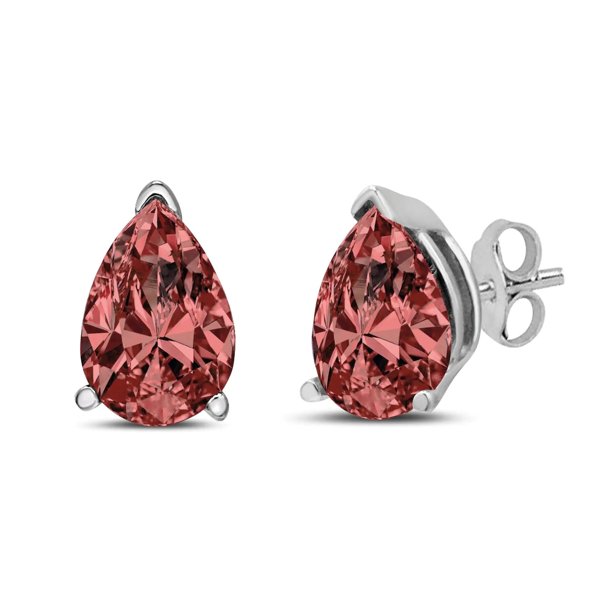 Aros clásicos de 4 puntas con diamantes negros cuadrados de talla princesa de 2,00 ct en plata esterlina 925 con cierre de rosca (color elegante, claridad I2-I3)