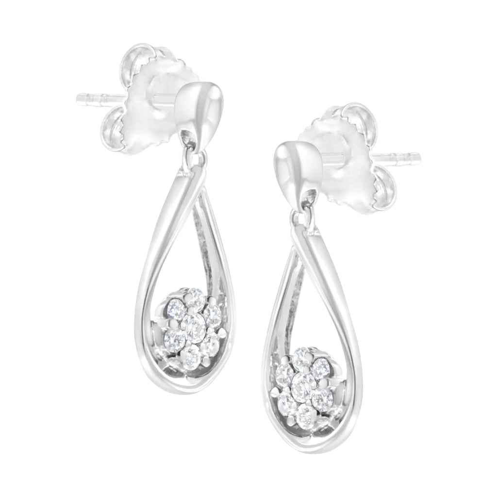 .925 Sterling Silver 1/3 cttw Lab Grown Diamond Drop Earring (F-G Color, VS2-SI1 Clarity)