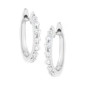 Aros tipo aro con diamantes cultivados en laboratorio de 1/4 ct en plata esterlina 925 (color FG, claridad VS2-SI1)