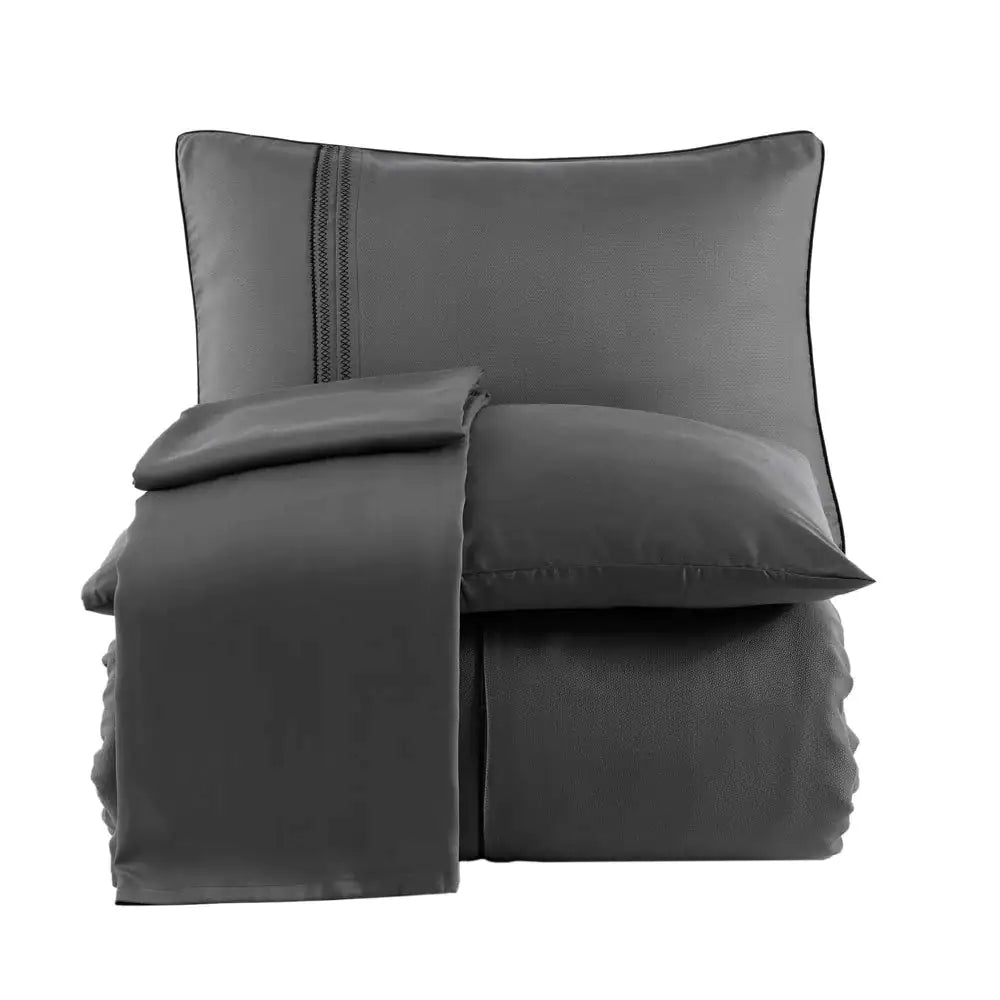 Juego de cama doble de seda modal Hobby, color carbón