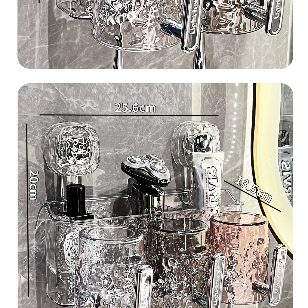 Suction Cup Toothbrush Rack Wall-Mounted No Punch Toothbrush Holder New Arrival Bathroom Tooth Cup Gargle Cup Shelf