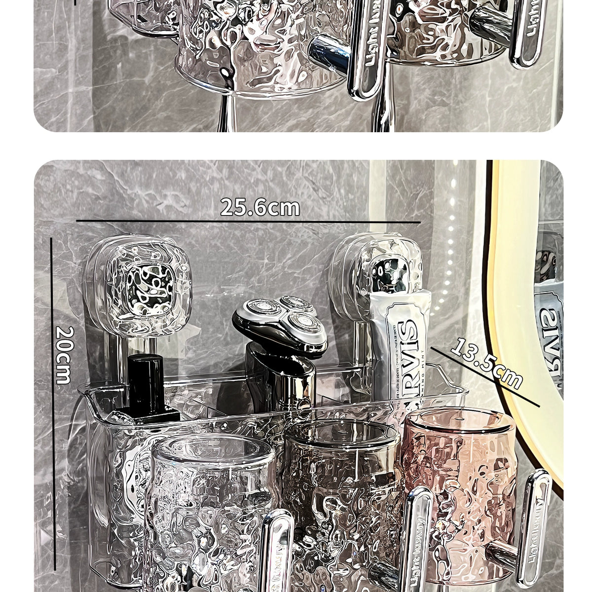 Suction Cup Toothbrush Rack Wall-Mounted No Punch Toothbrush Holder New Arrival Bathroom Tooth Cup Gargle Cup Shelf