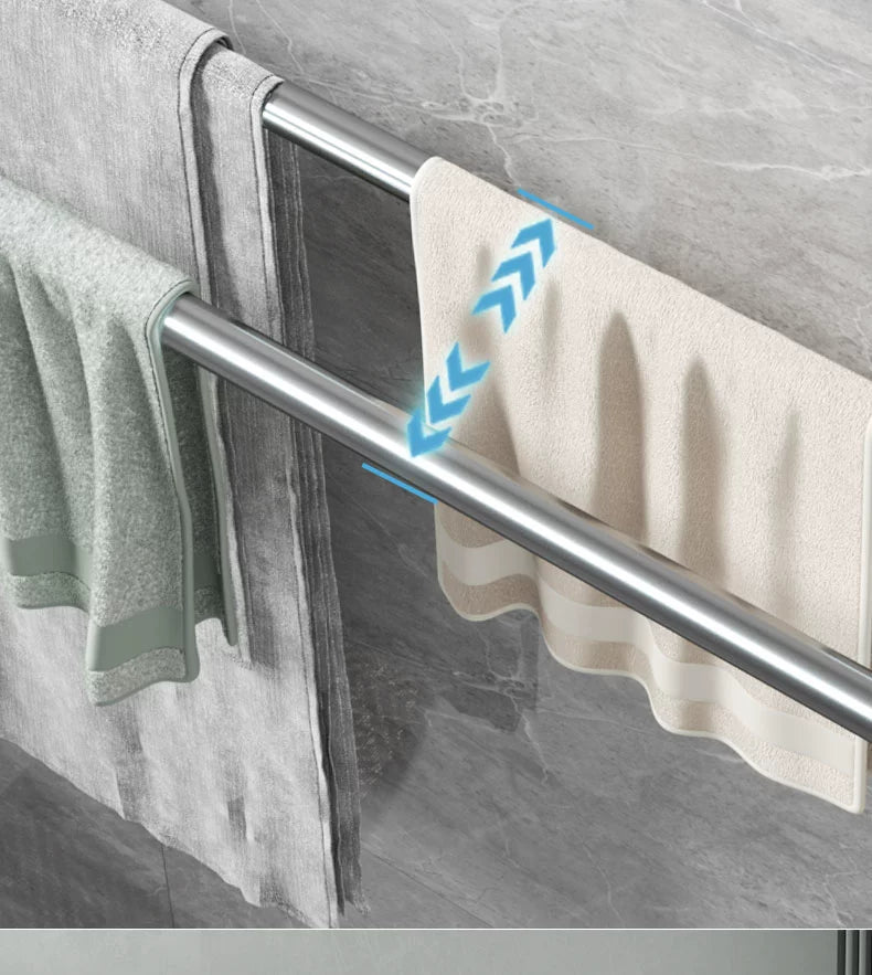 Wall-Mounted Alumimum Single Rod Toilet Towel Rack