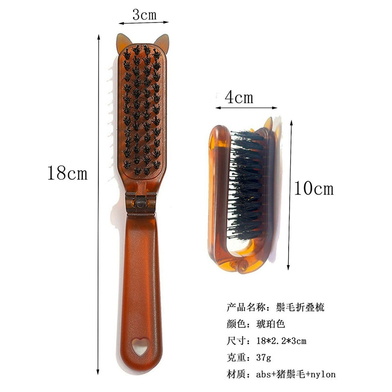 Bristle Three Rows Long Handle Makeup Pointed Tail Hair Setting Comb
