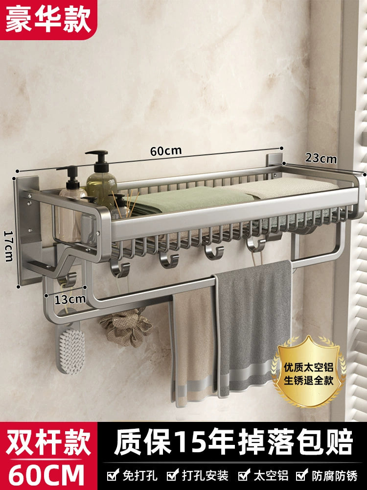Wall-Mounted Alumimum Single Rod Toilet Towel Rack