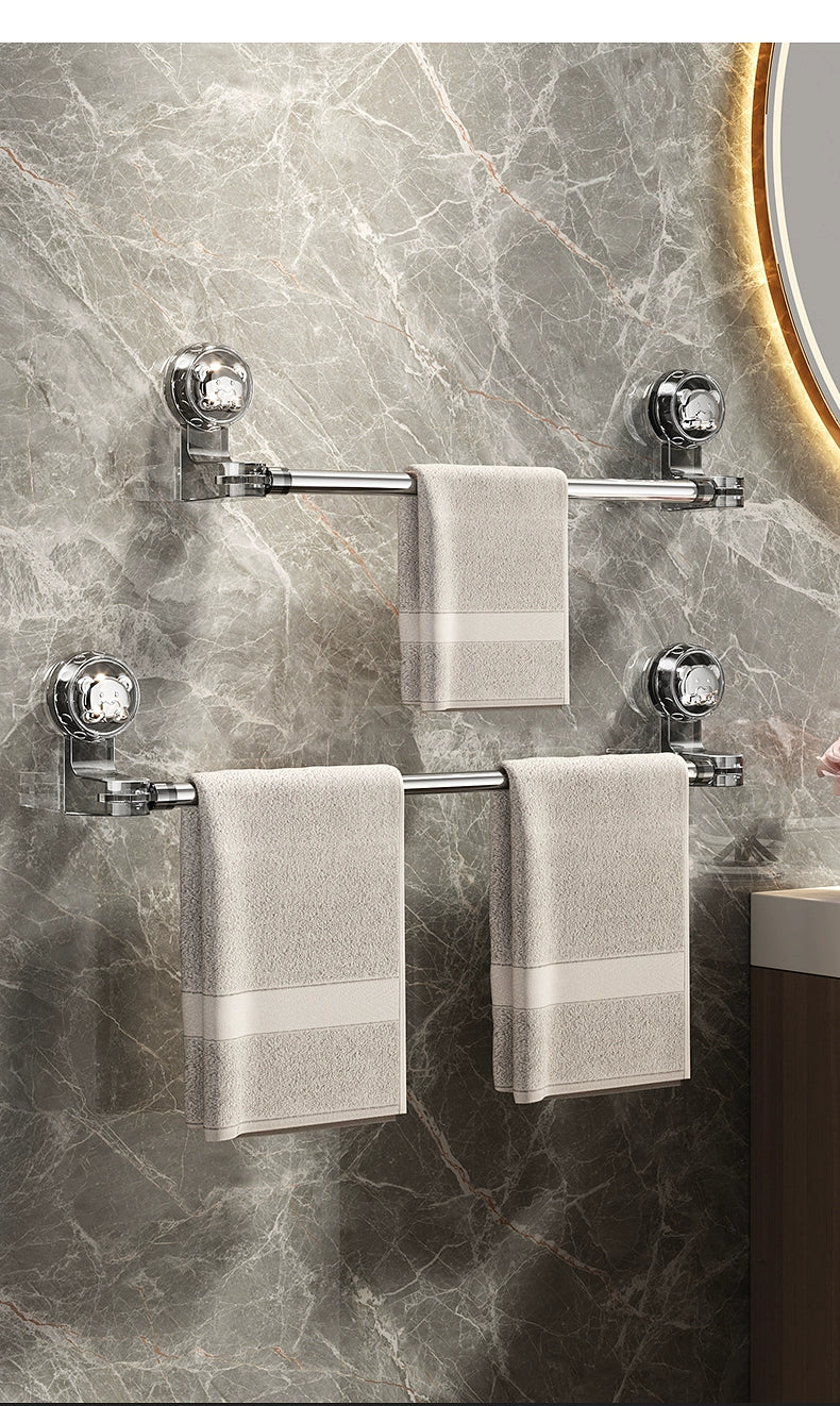 Suction Cup Towel Rack Bathroom Punch-Free Bathroom Retractable Towel Bar Storage Rack Bathroom Bath Towel Storage Rack