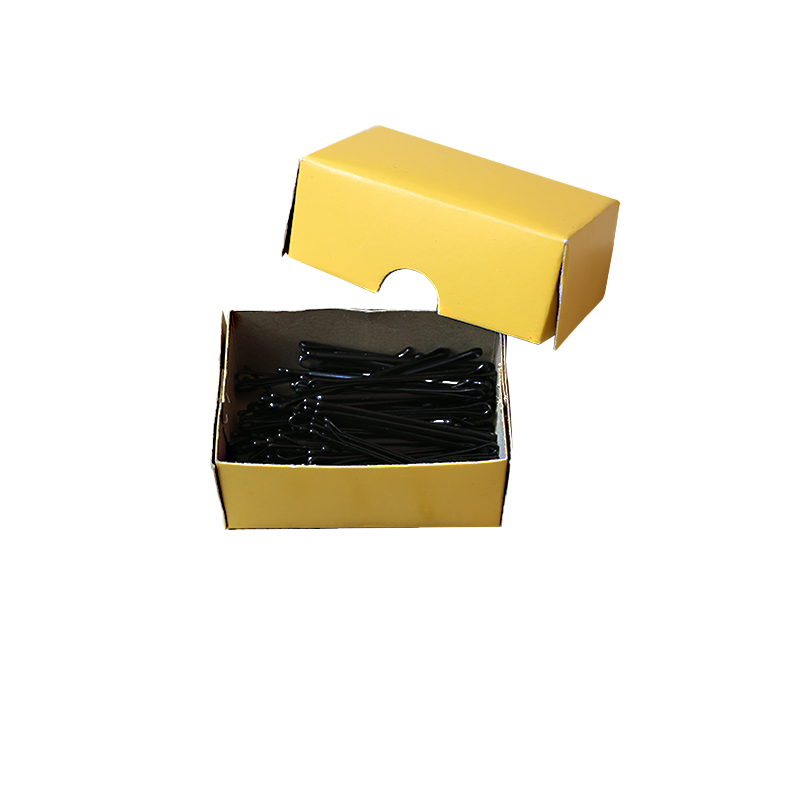 Hair Styling Hair Clip Evening Wear Plain Weave High Elasticity Little Black Clip round Head Wave Pattern Boxed Steel Wire Clip