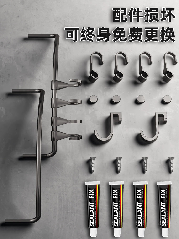 Toilet Punch-Free Wall-Mounted Bath Storage Rack
