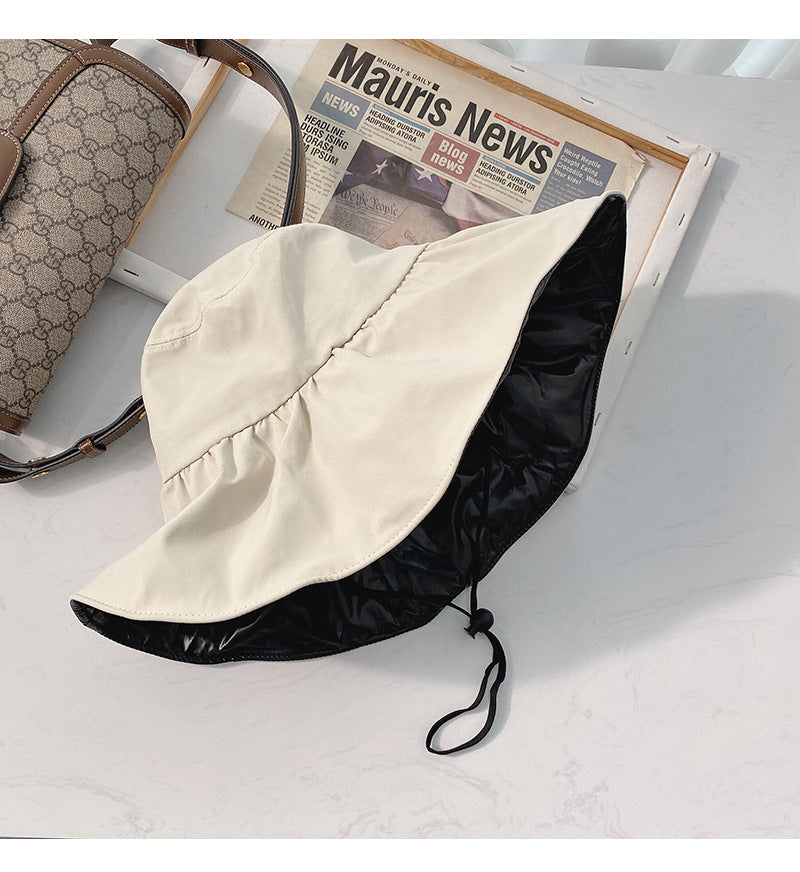UPF50+ vinyl UV sunshade hat Children's summer face large brim sunscreen hat Outdoor fisherman hat