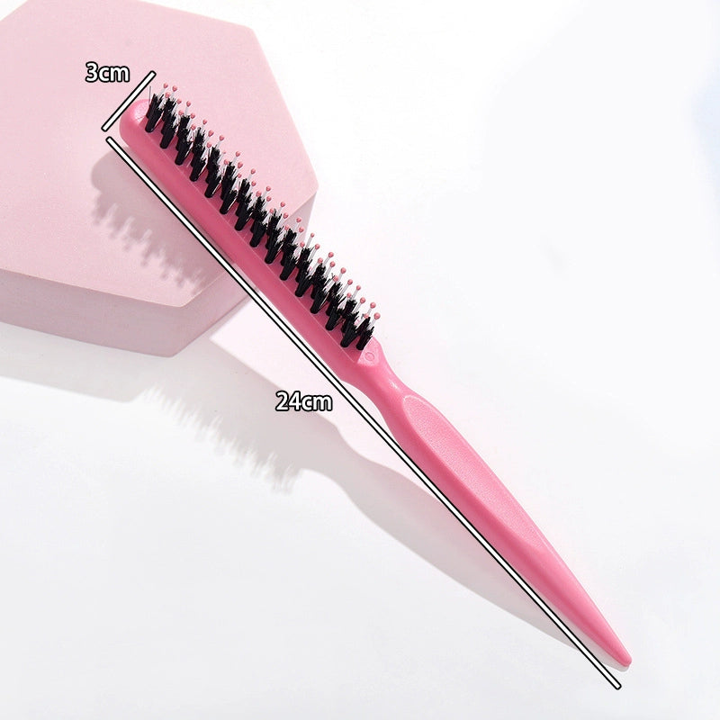 Bristle Three Rows Long Handle Makeup Pointed Tail Hair Setting Comb