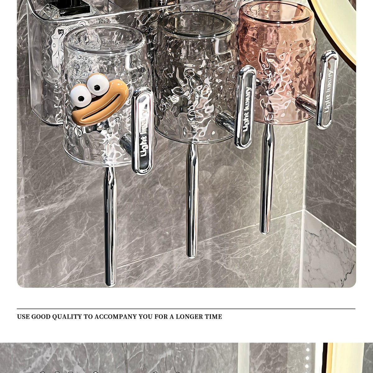 Suction Cup Toothbrush Rack Wall-Mounted No Punch Toothbrush Holder New Arrival Bathroom Tooth Cup Gargle Cup Shelf