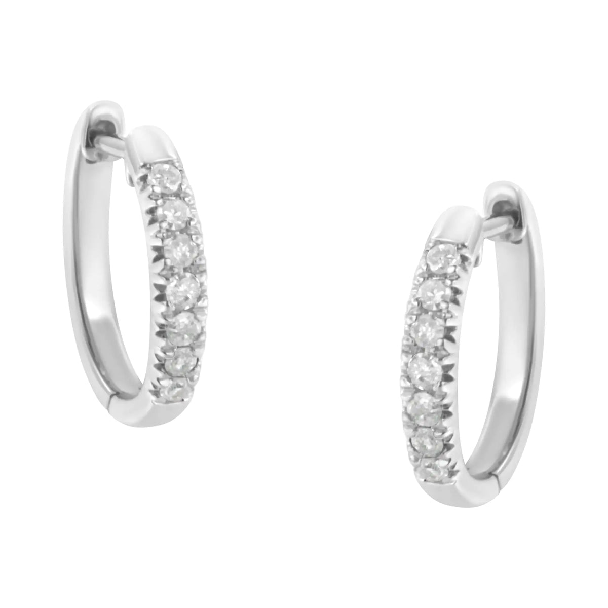 Aros de diamantes de 1/4 ct en plata de ley 925 (color IJ, claridad I3)
