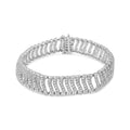 Bracelet à maillons en forme de « S » en argent sterling 925 avec diamants taille ronde de 5,00 ct (couleur IJ, pureté I3) - Taille 7,25