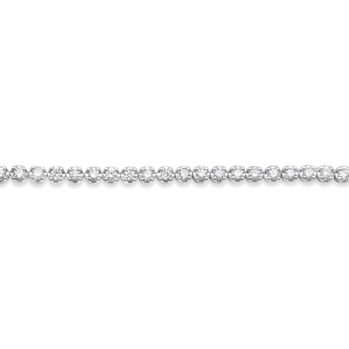 Pulsera de eslabones tipo tenis con diamantes de talla redonda de 2,00 ct en plata de ley 925 (color IJ, claridad I1-I2) - 7,25"