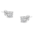 Aros con diamantes de talla brillante redondos casi incoloros de 1/2 ct engastados en plata de ley 925 (color HI, claridad I2-I3)