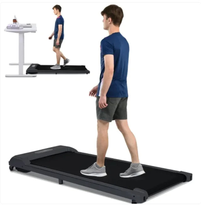 2 In 1 Under Desk Electric Treadmill 2.5HP, Remote Control, Display, Walking Jogging Running Machine Fitness Equipment For Home Gym Office