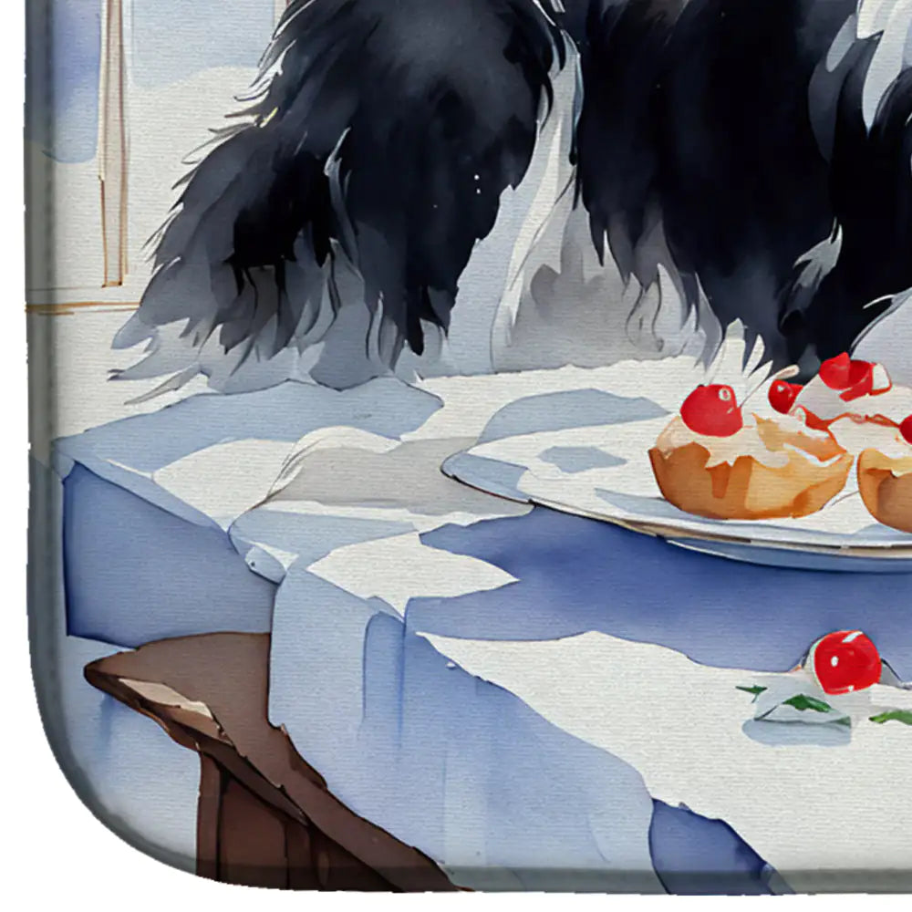 Alfombrilla para secar platos con forma de galletas navideñas de Border Collie