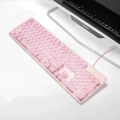 Teclado luminoso para juegos con cable USB: ideal para uso en el hogar y la oficina