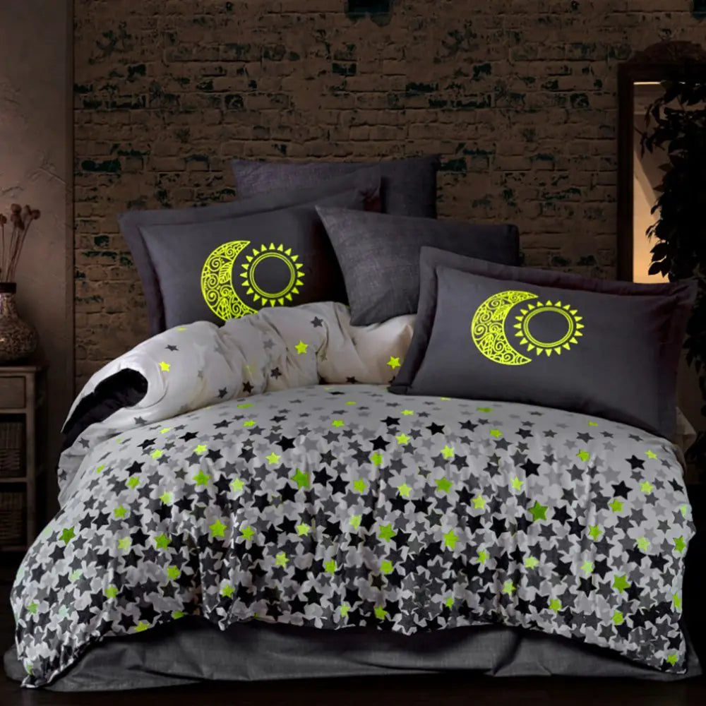 Parure de lit double en popeline - Gris (Phosphore) de Hobby Star