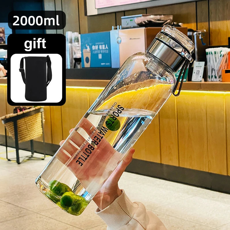 2L Carafe with Shoulder Strap, Sports Water Bottle Outdoor Travel Portable Leak-Proof Beverage Stainless Steel Water Bottle