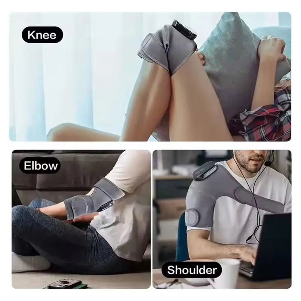 3in 1 Shoulder Knee Eblow Heated Vibration Knee Massager Pad for Joint Pain Relief Health Care Shoulder Arthritis Support B N9D6