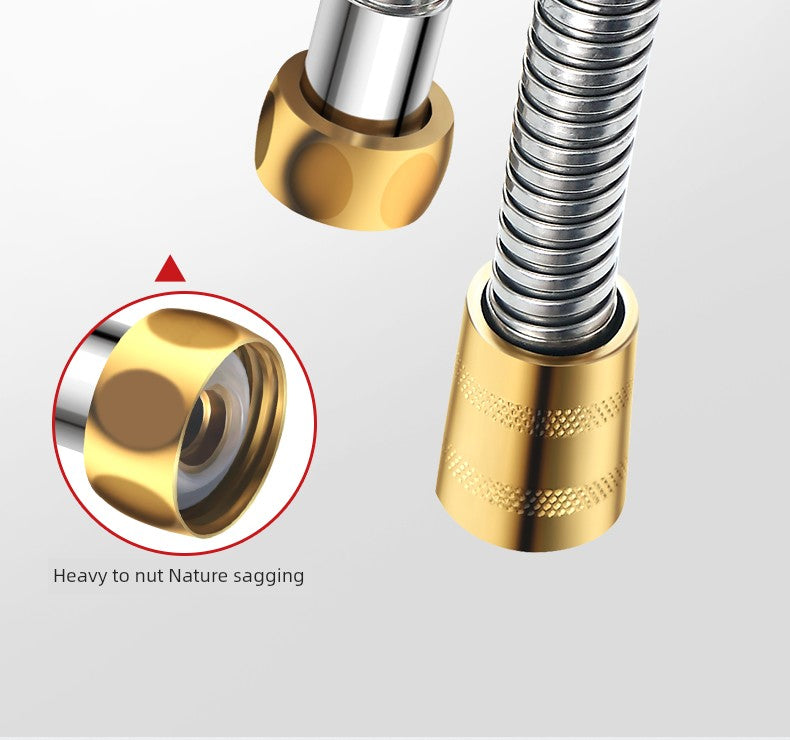 Shower Hose Explosion-Proof Shower Tube Boost Nozzle Refined Copper Neutral Connecting Pipe Water Heater Accessories Complete Collection Punch-Free