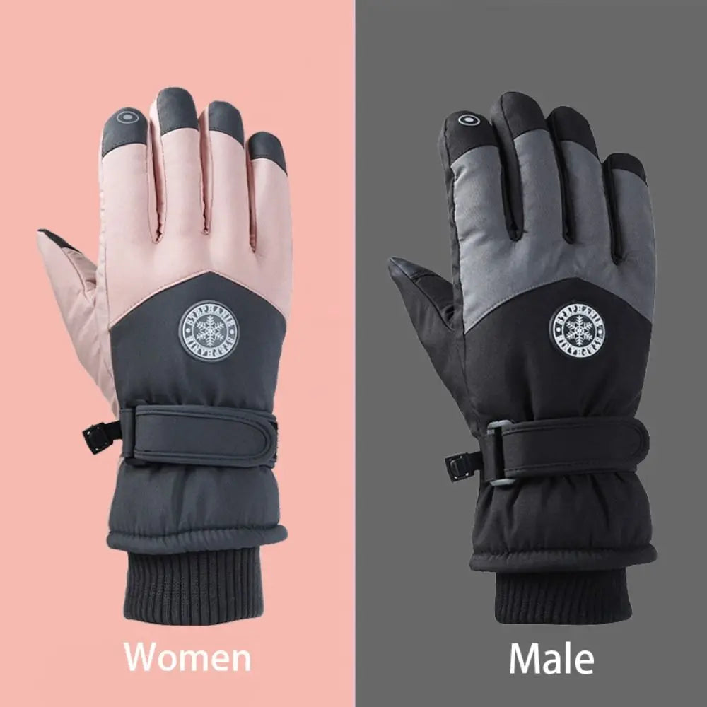 Outdoor Sports Touch Screen Winter Ski Gloves Warm Waterproof Velvet Gloves Korean Style Thermal Driving Gloves Outdooor