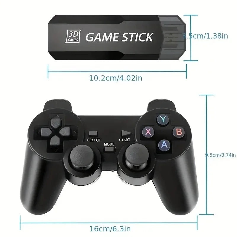 X2 GD10 Plus Game Stick 4K HD Video Game Console 2.4G Double Wireless Controller Game Stick For N64/PSP/PS1/GBA