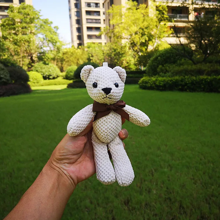 15CM Bear Stuffed Plush Toys Baby Cute Dress Key pendant Pendant Dolls Gifts Birthday Wedding Party Decor 1pcs