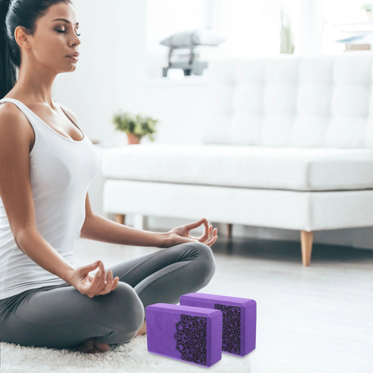 3pcs Lightweight EVA Blocks Yoga Brick Exercise Gym Brick Exercise Body Fitness Training Aids to Support and Deepen Poses(Random